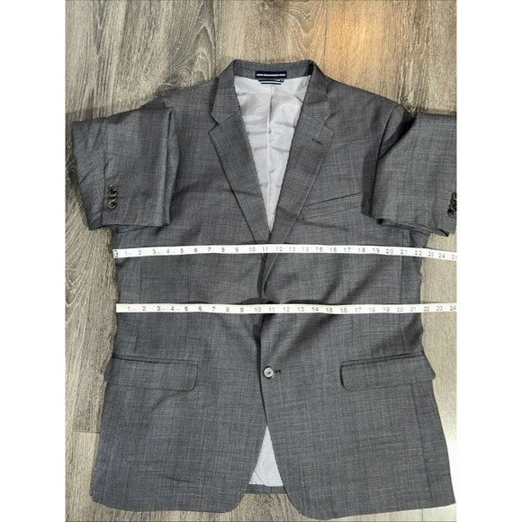 Tommy Hilfiger 44R Gray Two Button Wool Blazer DBL Vent - Picture 2 of 6